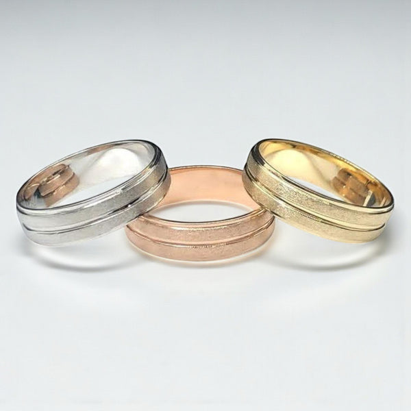 Item | Buy 6mm Midline Sandblast Band in 18KT Gold | SPOP Enterprise Global