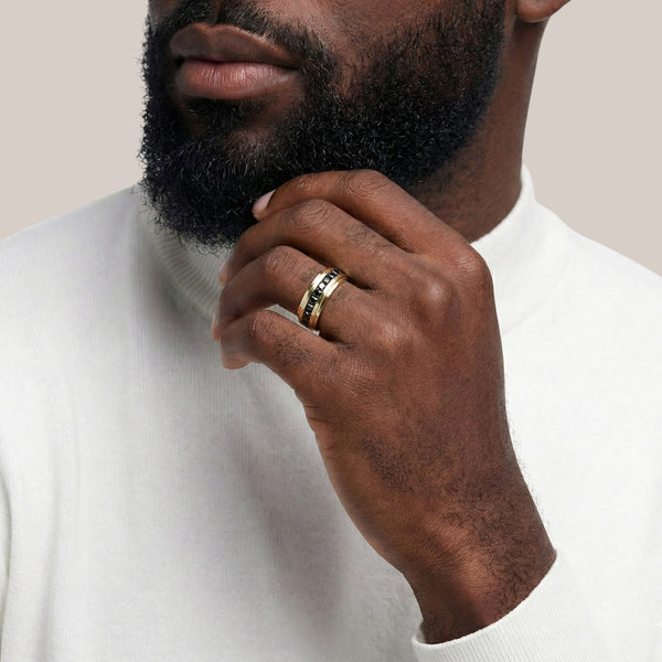 Item | Buy Oswald Black Diamond Band in 18KT Gold | SPOP Enterprise Global