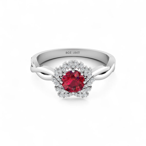 Item | Buy BOZ Forever Natural Diamond Gemstone Engagement Ring in 18KT Gold | SPOP Enterprise Global