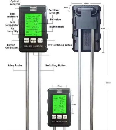 6-in-1 Intelligent Soil Tester: Digital Soil Fertility, pH, Moisture, Temperature, and Light Meter for Gardening & Plants Item | Buy 6-in-1 Intelligent Soil Tester: Digital Soil Fertility, pH, Moisture, Temperature, and Light Meter for Gardening & Plants | SPOP Enterprise Global