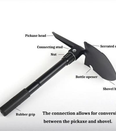 4-in-1 Multifunctional Foldable Stainless Steel Survival Shovel Small Outdoor Camping Engineer Shovel Black Item | Buy 4-in-1 Multifunctional Foldable Stainless Steel Survival Shovel Small Outdoor Camping Engineer Shovel Black | SPOP Enterprise Global