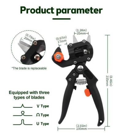 WakeView Grafting Tool Kit, 2-in-1 Professional Garden Pruning Shears with 3 Replaceable Blades, Plant Branch Cutter Scissors for Fruit Tree Grafting & Gardening Item | Buy WakeView Grafting Tool Kit, 2-in-1 Professional Garden Pruning Shears with 3 Replaceable Blades, Plant Branch Cutter Scissors for Fruit Tree Grafting & Gardening | SPOP Enterprise Global