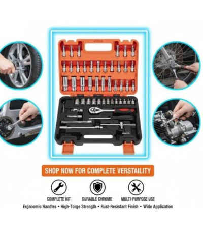 COMPLETE SET POWERFUL 53PCS 1/4" Socket Wrench Spanner DIY Set Chrome-Vanadium Steel with S2 Bits Set Quick Release Ratchet Wrench Car Repairing Tool Kits for DIY Car Repair Household Maintenance Item | Buy COMPLETE SET POWERFUL 53PCS 1/4" Socket Wrench Spanner DIY Set Chrome-Vanadium Steel with S2 Bits Set Quick Release Ratchet Wrench Car Repairing Tool Kits for DIY Car Repair Household Maintenance | SPOP Enterprise Global