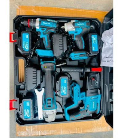 Makita 4-in-1 Cordless Power Tool Combo Kit - Drill, Impact Wrench, Grinder, Hammer Drill with 4 Batteries & Case Item | Buy Makita 4-in-1 Cordless Power Tool Combo Kit - Drill, Impact Wrench, Grinder, Hammer Drill with 4 Batteries & Case | SPOP Enterprise Global
