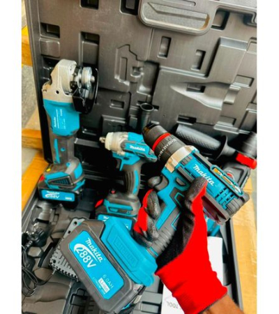 Makita 4-in-1 Cordless Power Tool Combo Kit - Drill, Impact Wrench, Grinder, Hammer Drill with 4 Batteries & Case Item | Buy Makita 4-in-1 Cordless Power Tool Combo Kit - Drill, Impact Wrench, Grinder, Hammer Drill with 4 Batteries & Case | SPOP Enterprise Global