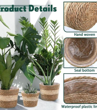 Woven Plant Baskets, 3 Size Round Seagrass Planter Pots with Plastic Liners Item | Buy Woven Plant Baskets, 3 Size Round Seagrass Planter Pots with Plastic Liners | SPOP Enterprise Global