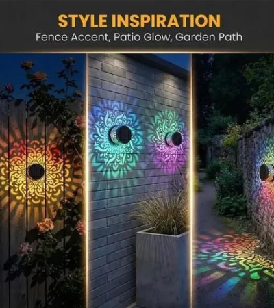2-Pack Solar Mandala Projector Outdoor Wall Lights Item | Buy 2-Pack Solar Mandala Projector Outdoor Wall Lights | SPOP Enterprise Global