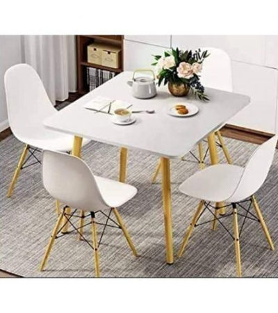 SQUARE Luxury Dinning Round Table + 4 Sitting Chairs White Item | Buy SQUARE Luxury Dinning Round Table + 4 Sitting Chairs White | SPOP Enterprise Global