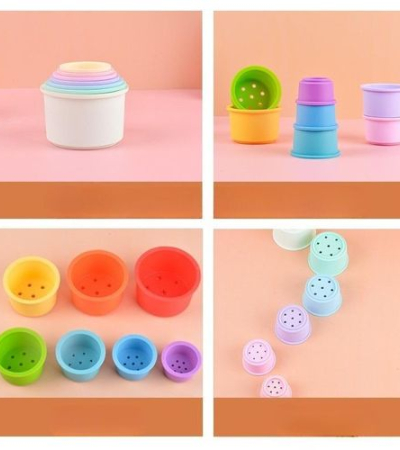 Arsuxeo 7pcs/set Baby Silicone Hourglass Stacking Cup Montessori Educational Toy Stacking Ring Tower Toy Item | Buy Arsuxeo 7pcs/set Baby Silicone Hourglass Stacking Cup Montessori Educational Toy Stacking Ring Tower Toy | SPOP Enterprise Global