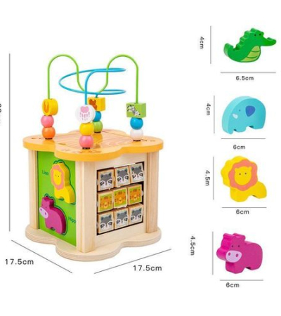 Wooden Baby Toys Activity Cube 6-in-1 Play Center Bead Maze Animal Shape Sorter Learning Montessori Sensory Infant Toys 6 12 9 18 Month 1 2 Year Old Development Toddler Boys Girls First Item | Buy Wooden Baby Toys Activity Cube 6-in-1 Play Center Bead Maze Animal Shape Sorter Learning Montessori Sensory Infant Toys 6 12 9 18 Month 1 2 Year Old Development Toddler Boys Girls First | SPOP Enterprise Global