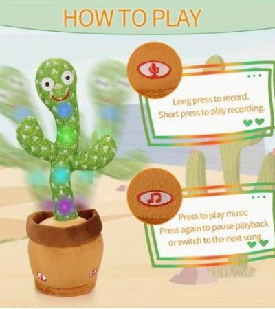 Dancing Talking Cactus Plush Toy, Singing & Voice Repeat Interactive Toy with Music, Swinging Educational Toy for Kids Item | Buy Dancing Talking Cactus Plush Toy, Singing & Voice Repeat Interactive Toy with Music, Swinging Educational Toy for Kids | SPOP Enterprise Global