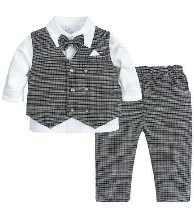 Arthur Baby Boy Birthday 4psc Set Suit With Waistcoat - Gray/Black Item | Buy Arthur Baby Boy Birthday 4psc Set Suit With Waistcoat - Gray/Black | SPOP Enterprise Global