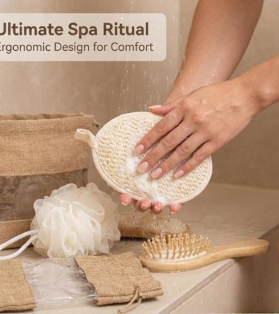 Three-Piece Bath Set: Woven Exfoliating Loofah Scrub Pad, Scalp Massage Comb, And Bath Sponge For Gentle Exfoliation. Body Cleansing Includes A Bath Sponge, Massage Comb, And Exfoliating Scrub Pad Item | Buy Three-Piece Bath Set: Woven Exfoliating Loofah Scrub Pad, Scalp Massage Comb, And Bath Sponge For Gentle Exfoliation. Body Cleansing Includes A Bath Sponge, Massage Comb, And Exfoliating Scrub Pad | SPOP Enterprise Global